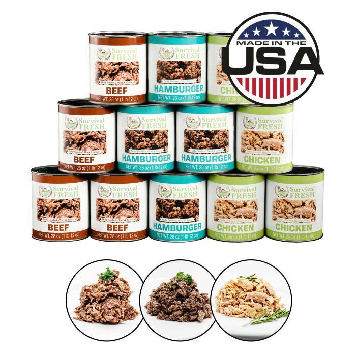 3 Protein Mixed Canned Meat 28Oz By Survival Fresh Food