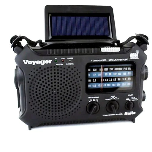 Picture of a KA500 Voyager which is a solar radio and wind up radio